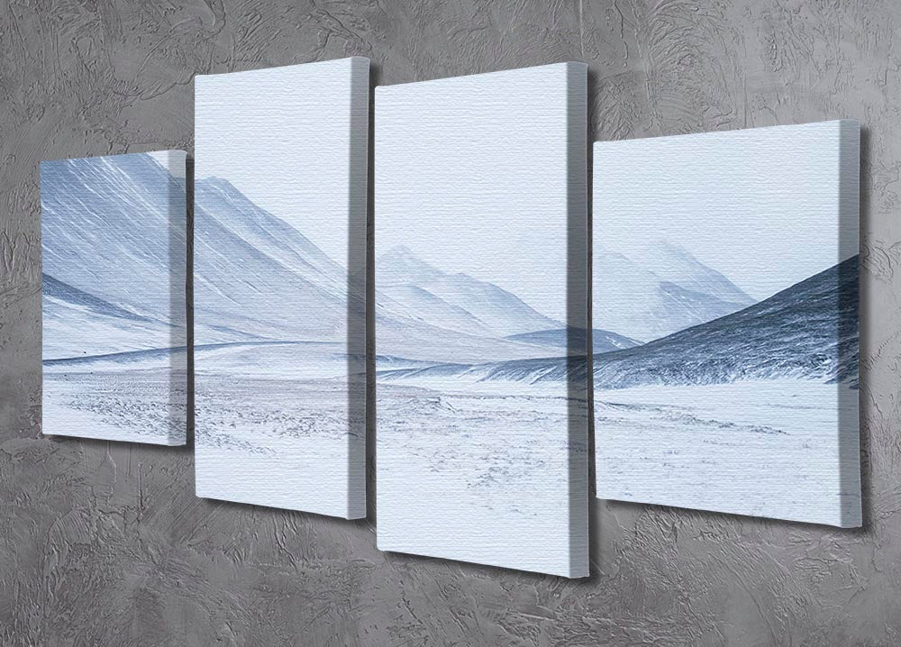 1 Sketched By The Wind Drawn Mountains 4 Split Panel Canvas - Canvas Art Rocks - 2