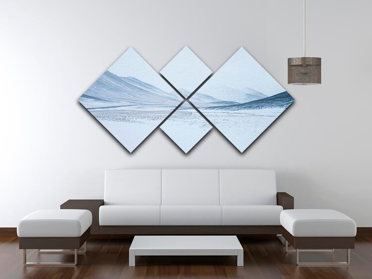1 Sketched By The Wind Drawn Mountains 4 Square Multi Panel Canvas - Canvas Art Rocks - 3