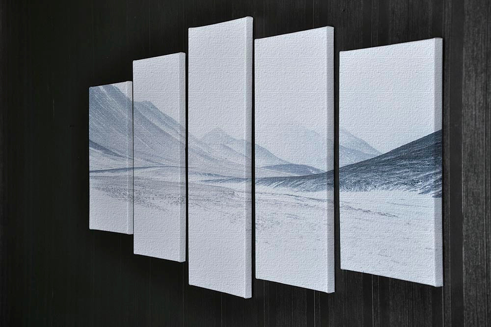 1 Sketched By The Wind Drawn Mountains 5 Split Panel Canvas - Canvas Art Rocks - 2