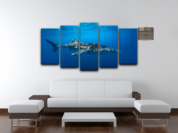 Whale Shark In The Blue 5 Split Panel Canvas - Canvas Art Rocks - 3
