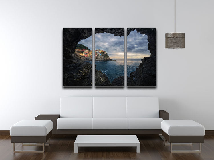 I Love Manarola 3 Split Panel Canvas Print - Canvas Art Rocks - 3