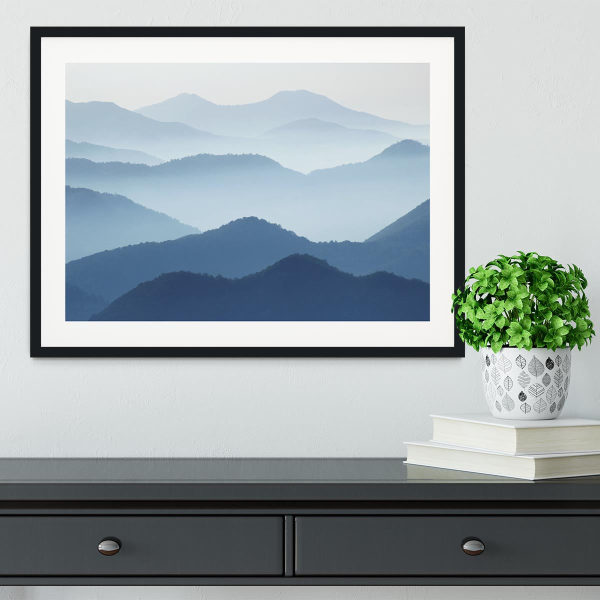 Blue Waves Framed Print - Canvas Art Rocks - 1