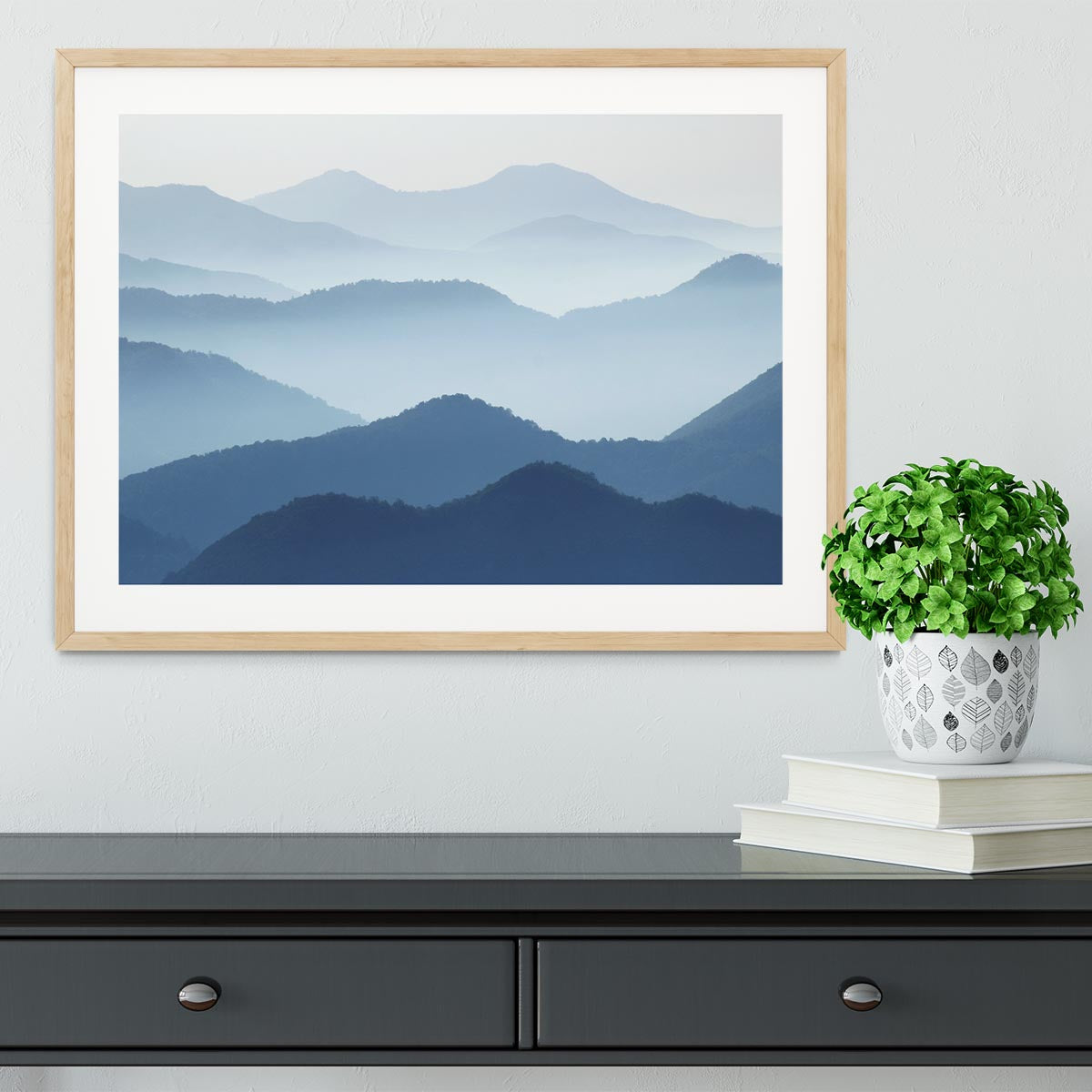 Blue Waves Framed Print - Canvas Art Rocks - 3