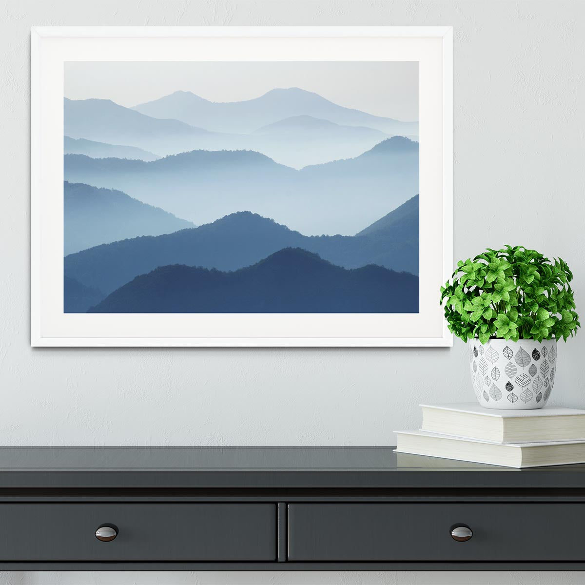 Blue Waves Framed Print - Canvas Art Rocks - 5