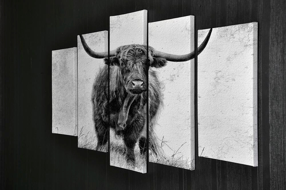 Highland Cow 5 Split Panel Canvas - Canvas Art Rocks - 2