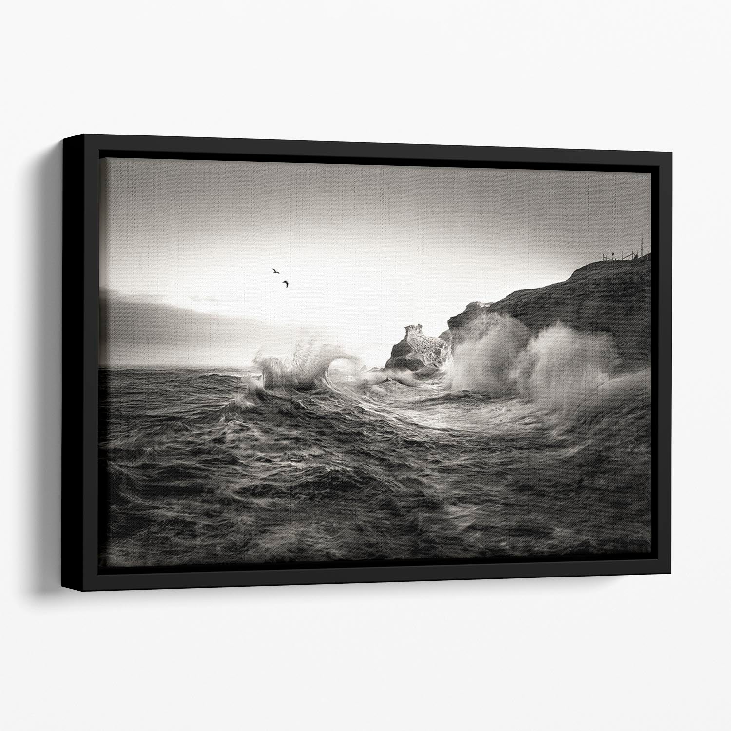Waves Floating Framed Canvas - Canvas Art Rocks - 1