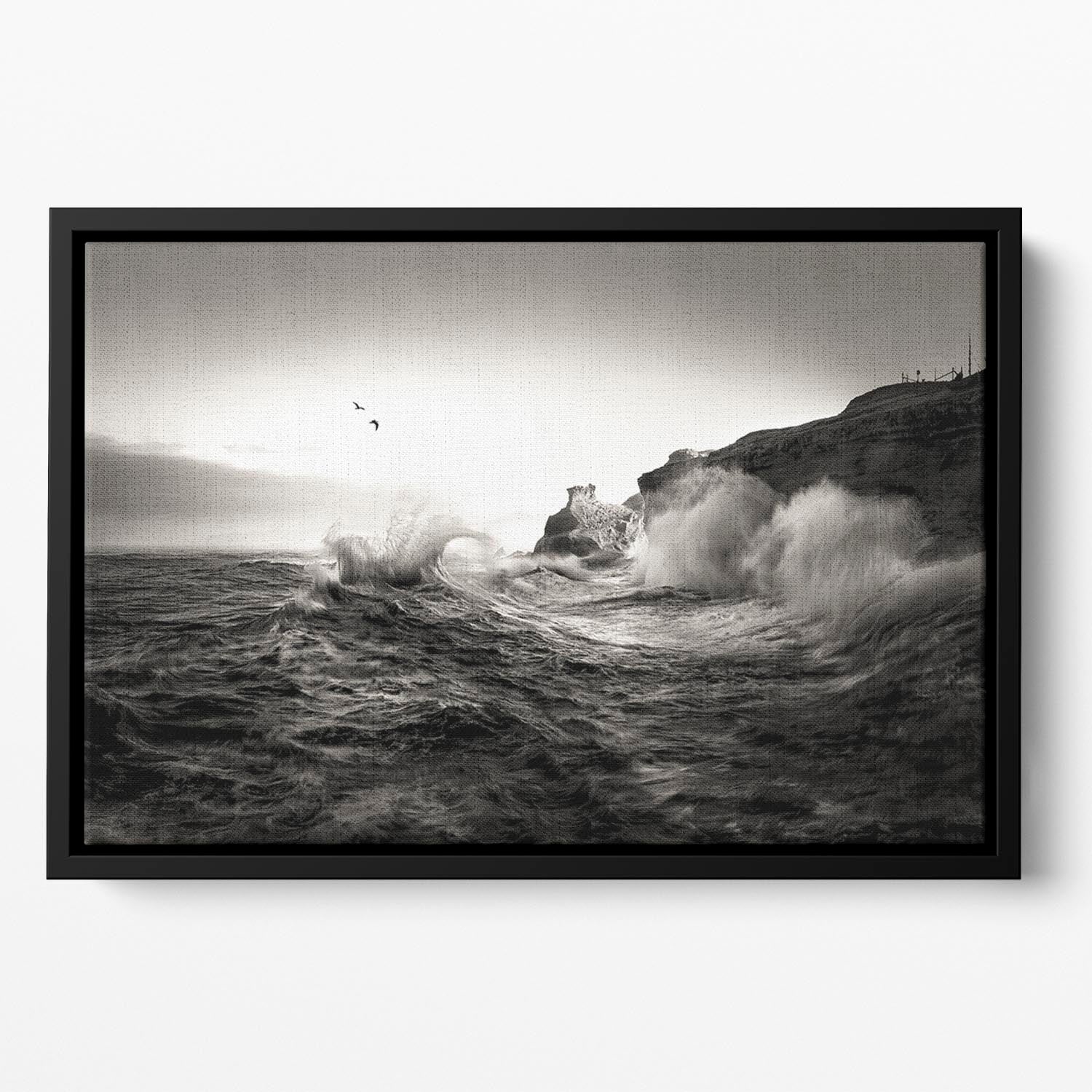 Waves Floating Framed Canvas - Canvas Art Rocks - 2