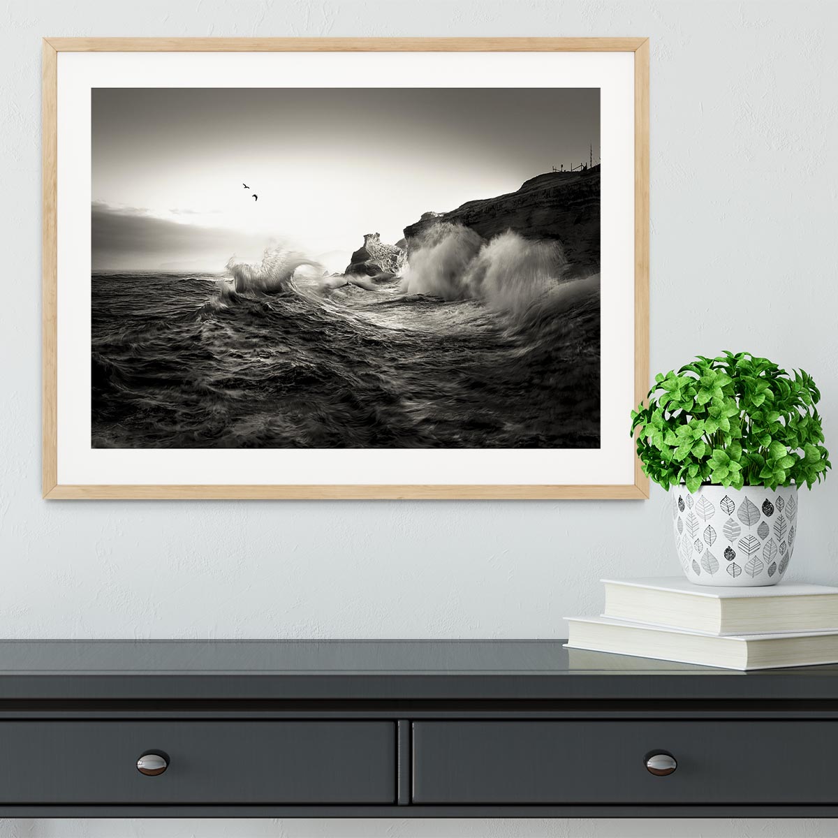 Waves Framed Print - Canvas Art Rocks - 3