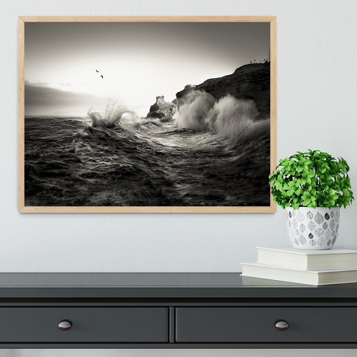 Waves Framed Print - Canvas Art Rocks - 4