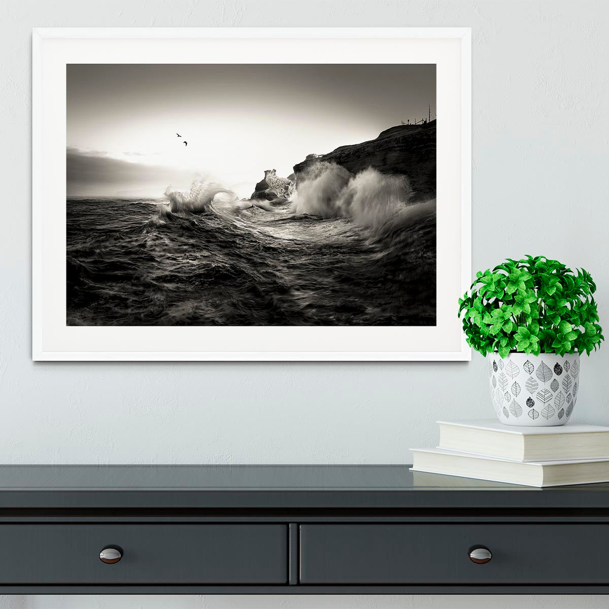 Waves Framed Print - Canvas Art Rocks - 5
