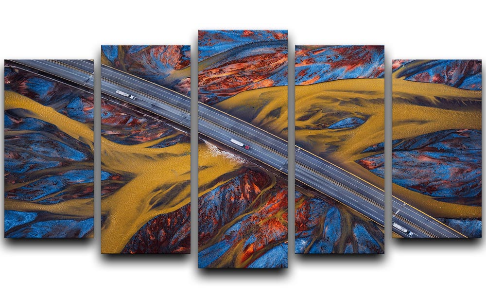 Above The Colorful River 5 Split Panel Canvas - Canvas Art Rocks - 1