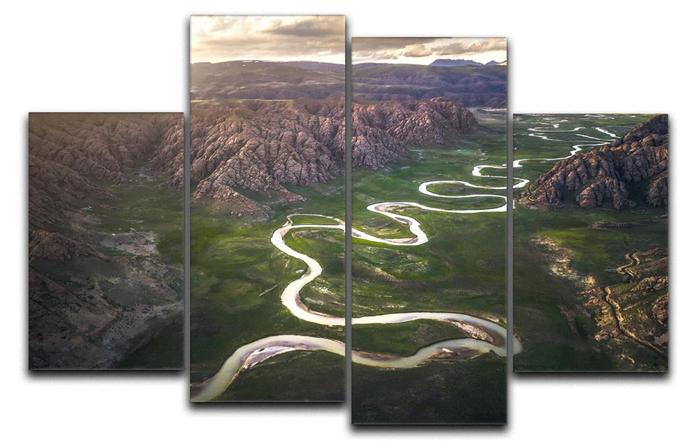 Eighteen Bends Of Waterway 4 Split Panel Canvas - Canvas Art Rocks - 1