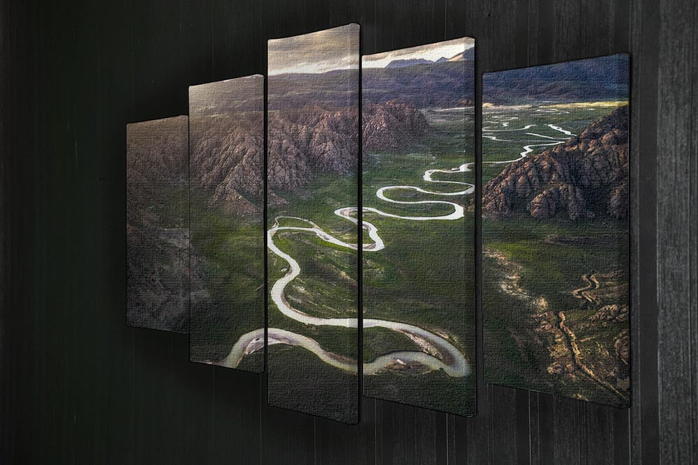 Eighteen Bends Of Waterway 5 Split Panel Canvas - Canvas Art Rocks - 2