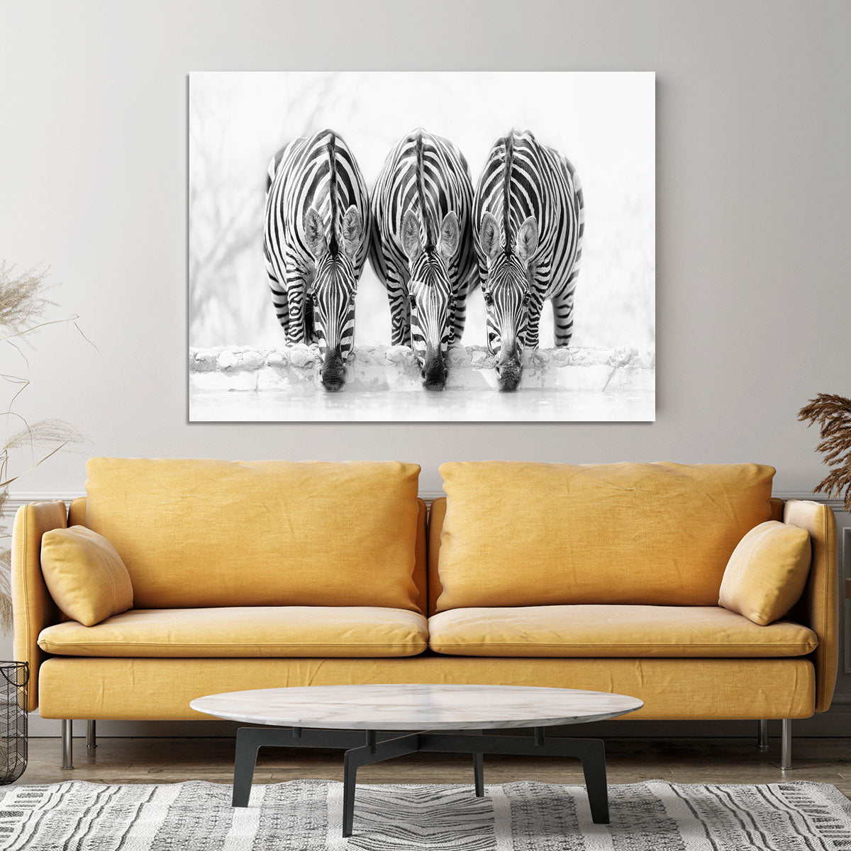 Zebras Drinking Canvas Print or Poster - Canvas Art Rocks - 4