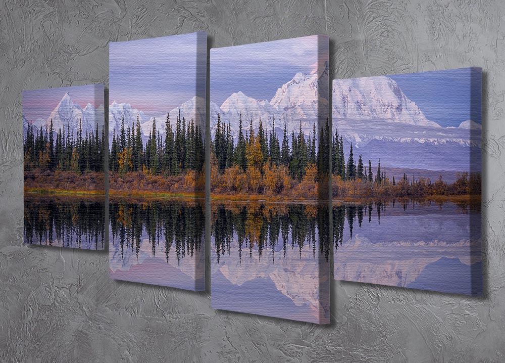 Denali Reflection 4 Split Panel Canvas - Canvas Art Rocks - 2