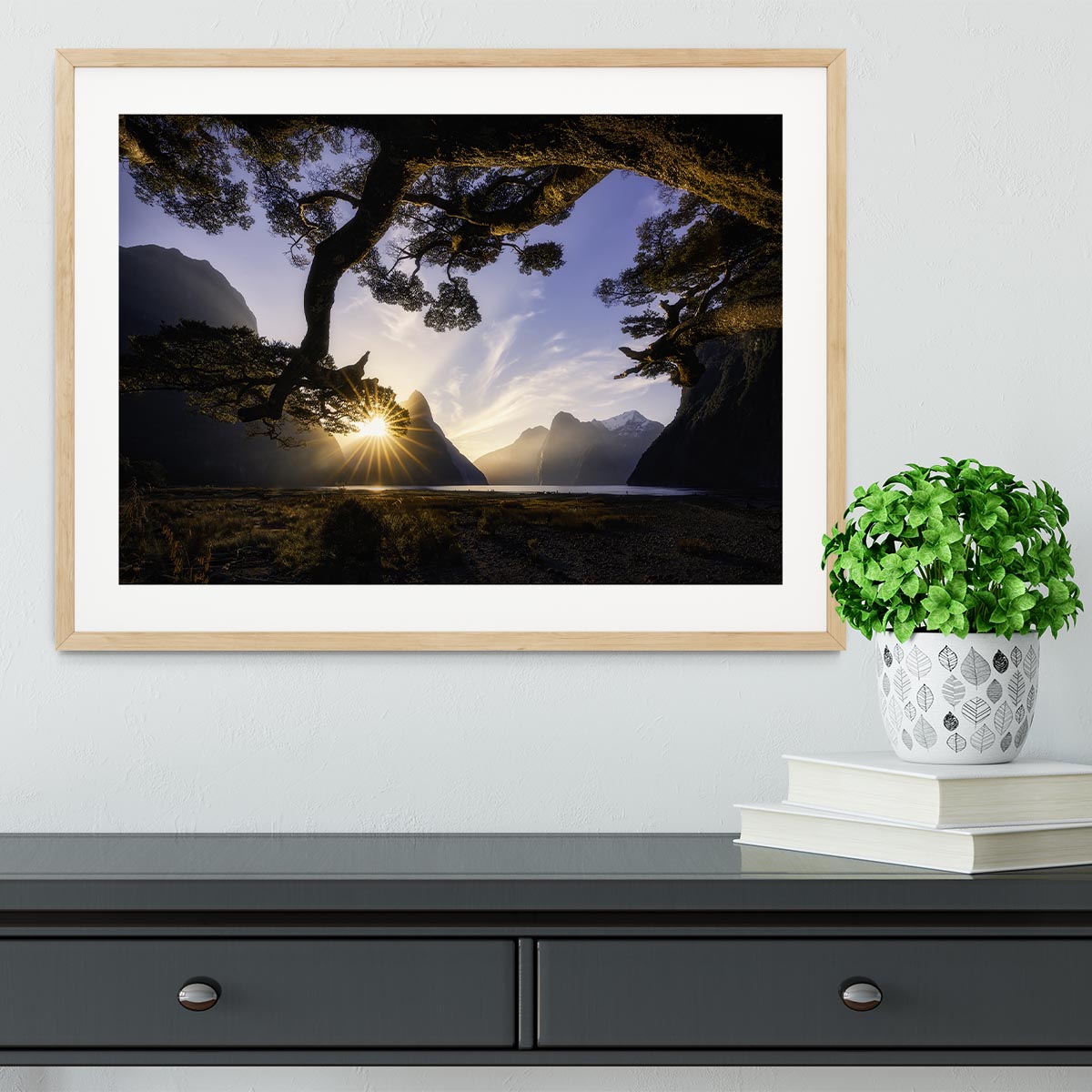 Sunny Day In Milford Sound Framed Print - Canvas Art Rocks - 3