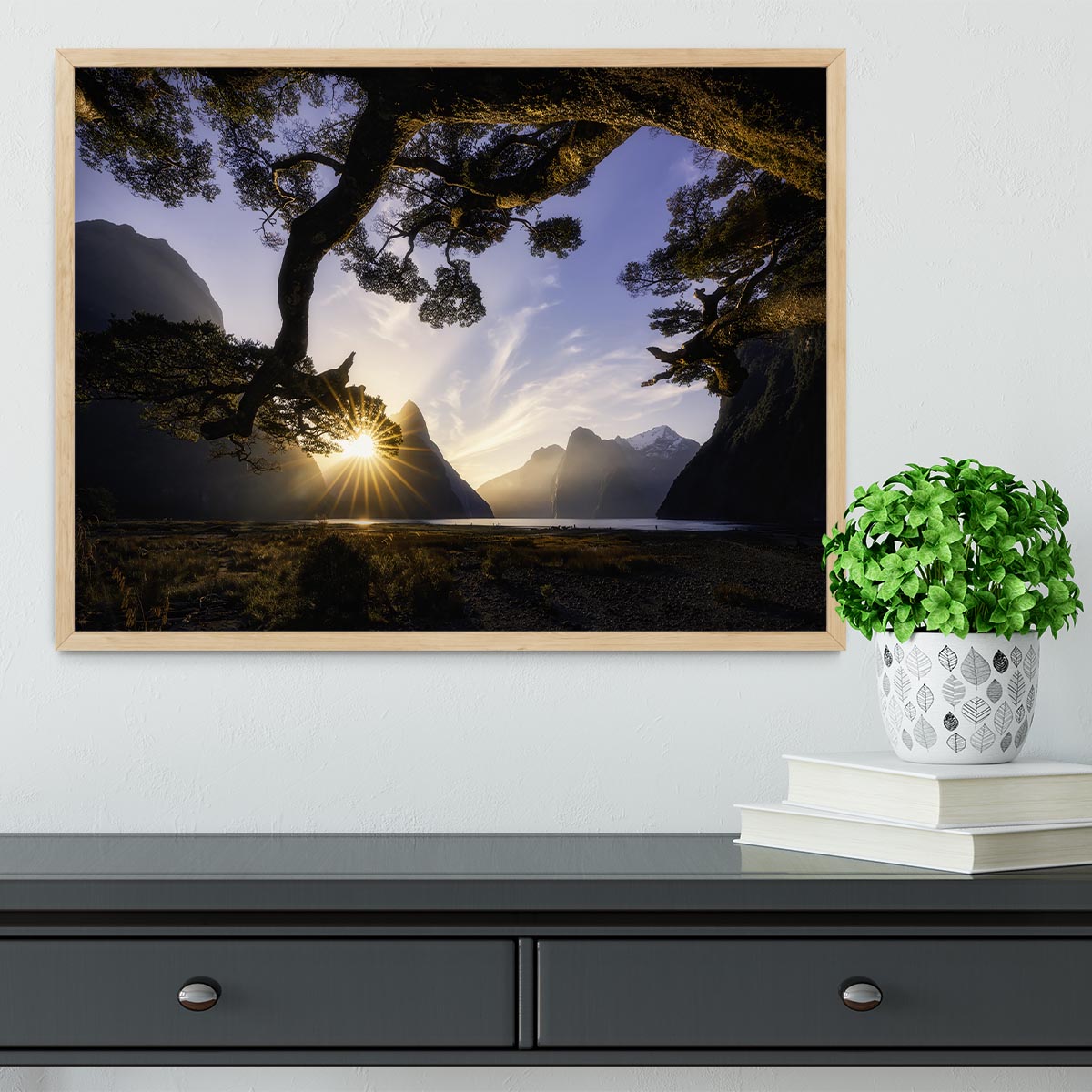 Sunny Day In Milford Sound Framed Print - Canvas Art Rocks - 4