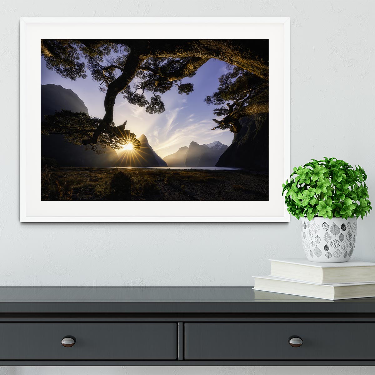 Sunny Day In Milford Sound Framed Print - Canvas Art Rocks - 5