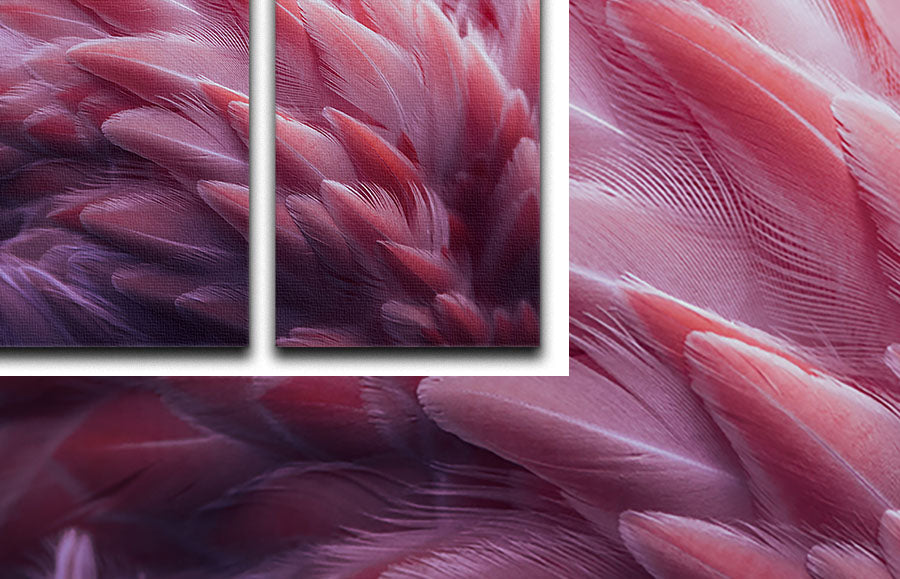 Flamingo 3 Split Panel Canvas Print - 1x - 1