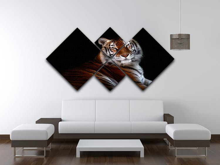 Serenity Tiger 4 Square Multi Panel Canvas - Canvas Art Rocks - 3