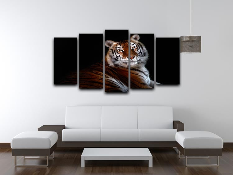 Serenity Tiger 5 Split Panel Canvas - Canvas Art Rocks - 3
