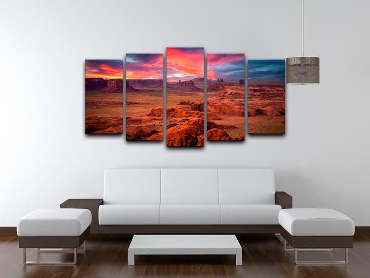Hunts Mesa 5 Split Panel Canvas - Canvas Art Rocks - 3