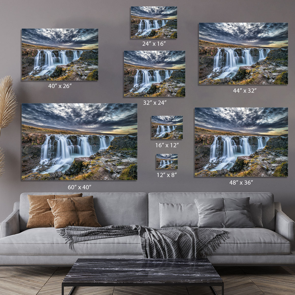 Unknown Falls In Iceland Canvas Print or Poster - Canvas Art Rocks - 7