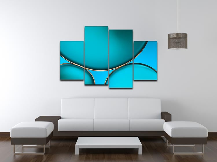 Oil And Water 4 Split Panel Canvas - Canvas Art Rocks - 3