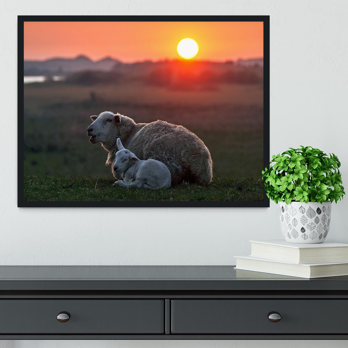 Sleep well Sheep Framed Print - Canvas Art Rocks - 2