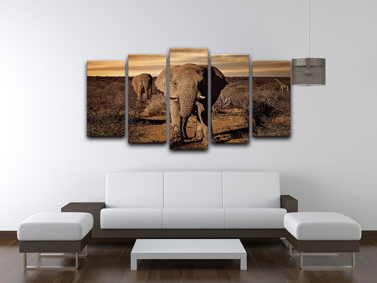 Elephant Posing 5 Split Panel Canvas - Canvas Art Rocks - 3