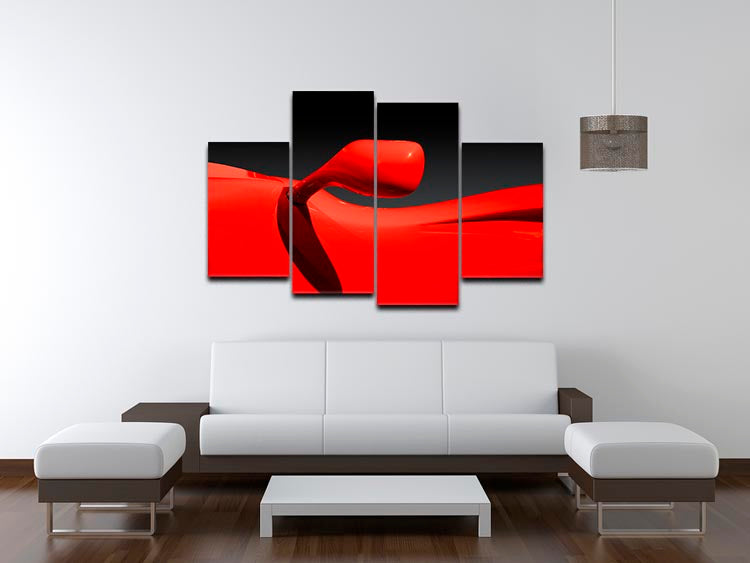 Red Car 4 Split Panel Canvas - Canvas Art Rocks - 3