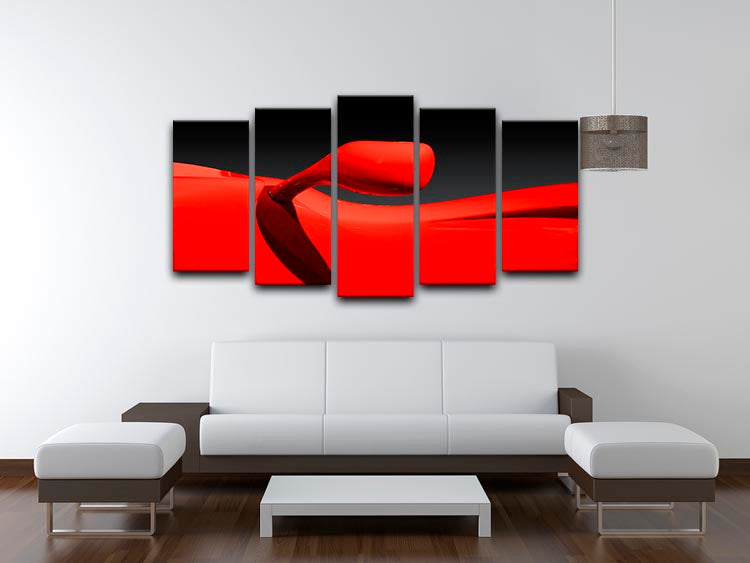Red Car 5 Split Panel Canvas - Canvas Art Rocks - 3