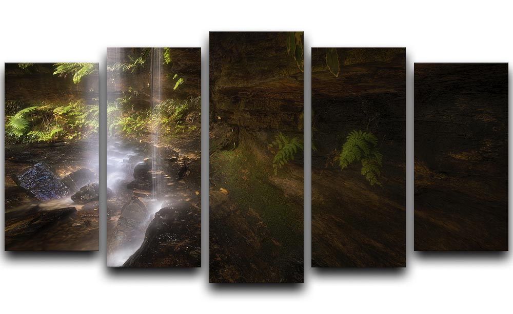 Hidden Waterfalls 2 5 Split Panel Canvas - Canvas Art Rocks - 1