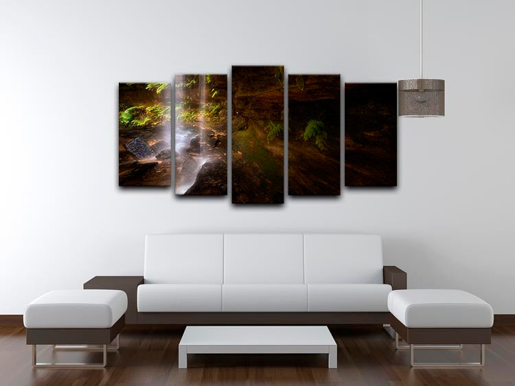 Hidden Waterfalls 2 5 Split Panel Canvas - Canvas Art Rocks - 3