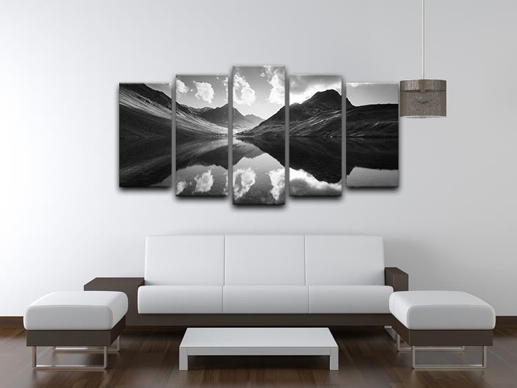 Mountain Reflection 5 Split Panel Canvas - Canvas Art Rocks - 3