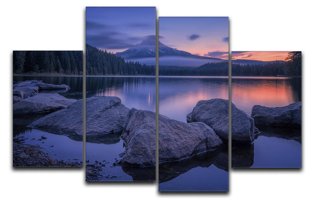 Twilight At Trillium Lake 4 Split Panel Canvas - Canvas Art Rocks - 1