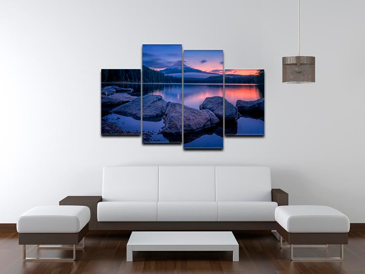 Twilight At Trillium Lake 4 Split Panel Canvas - Canvas Art Rocks - 3