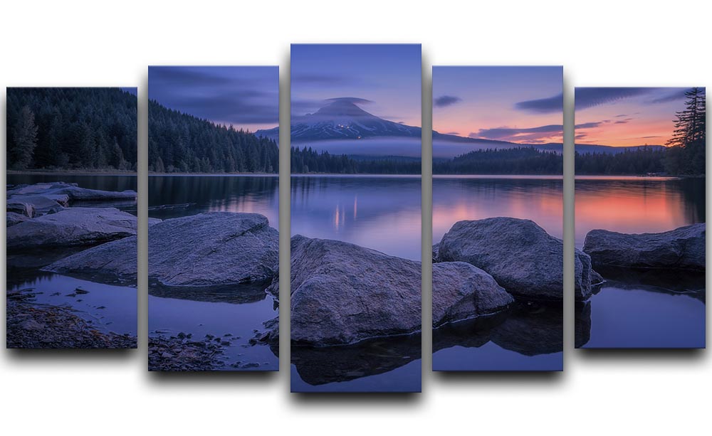 Twilight At Trillium Lake 5 Split Panel Canvas - Canvas Art Rocks - 1