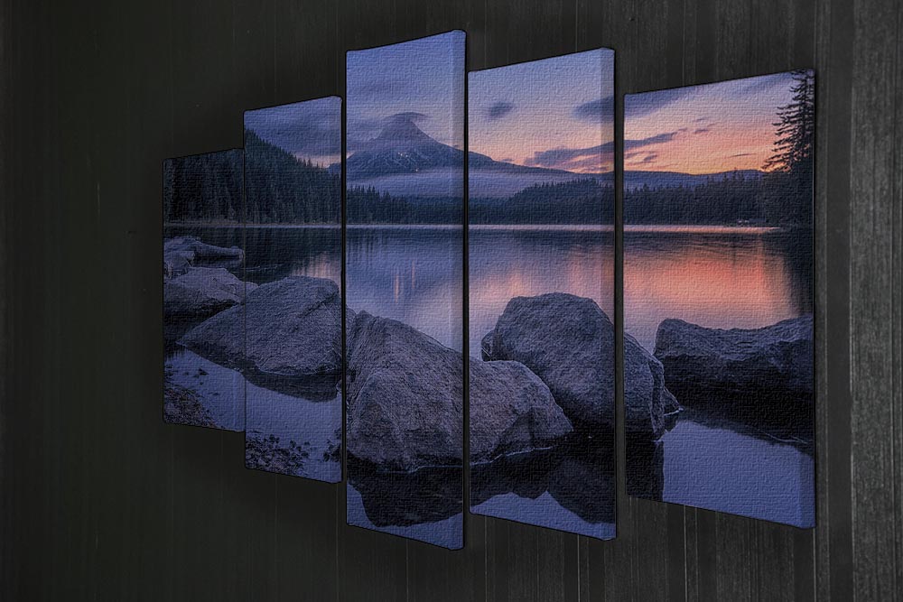 Twilight At Trillium Lake 5 Split Panel Canvas - Canvas Art Rocks - 2