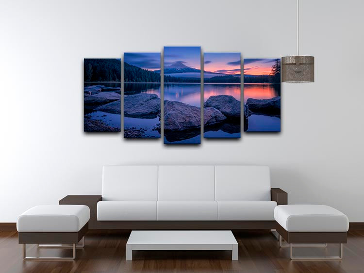 Twilight At Trillium Lake 5 Split Panel Canvas - Canvas Art Rocks - 3