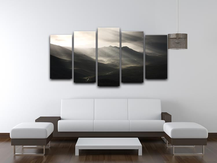 Sun Rays Mood 5 Split Panel Canvas - Canvas Art Rocks - 3