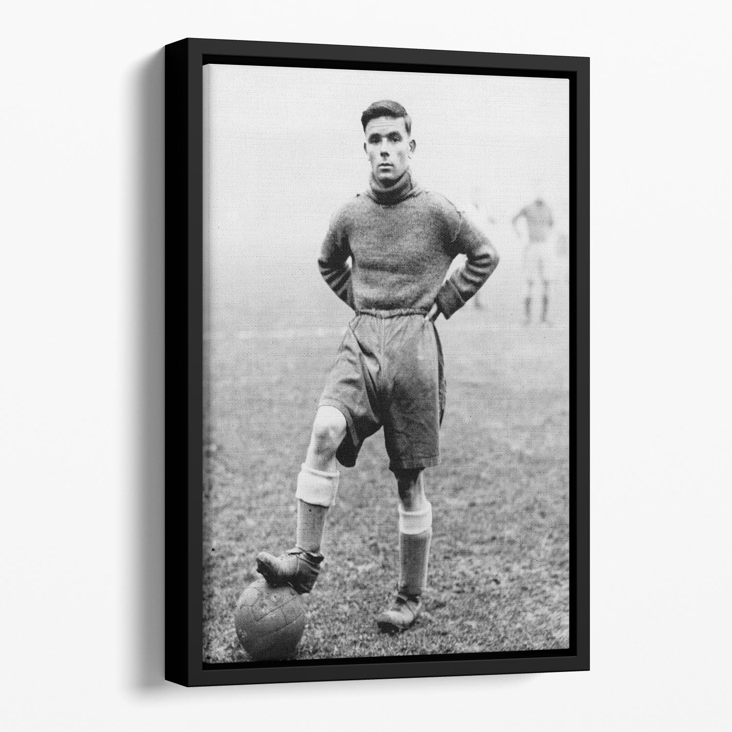 1930s Footballer Floating Framed Canvas - Canvas Art Rocks - 1