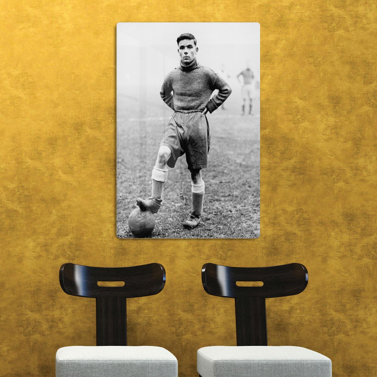 1930s Footballer Acrylic Block - Canvas Art Rocks - 2