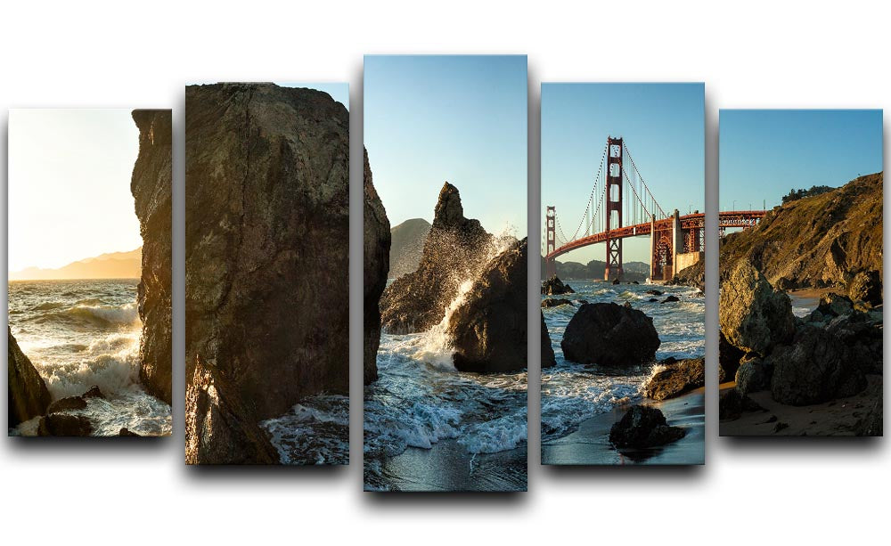 The Golden Gate Bridge 5 Split Panel Canvas - Canvas Art Rocks - 1