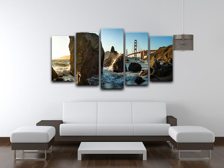 The Golden Gate Bridge 5 Split Panel Canvas - Canvas Art Rocks - 3