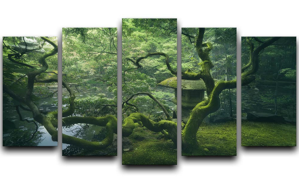 Japanese Tree 5 Split Panel Canvas - Canvas Art Rocks - 1