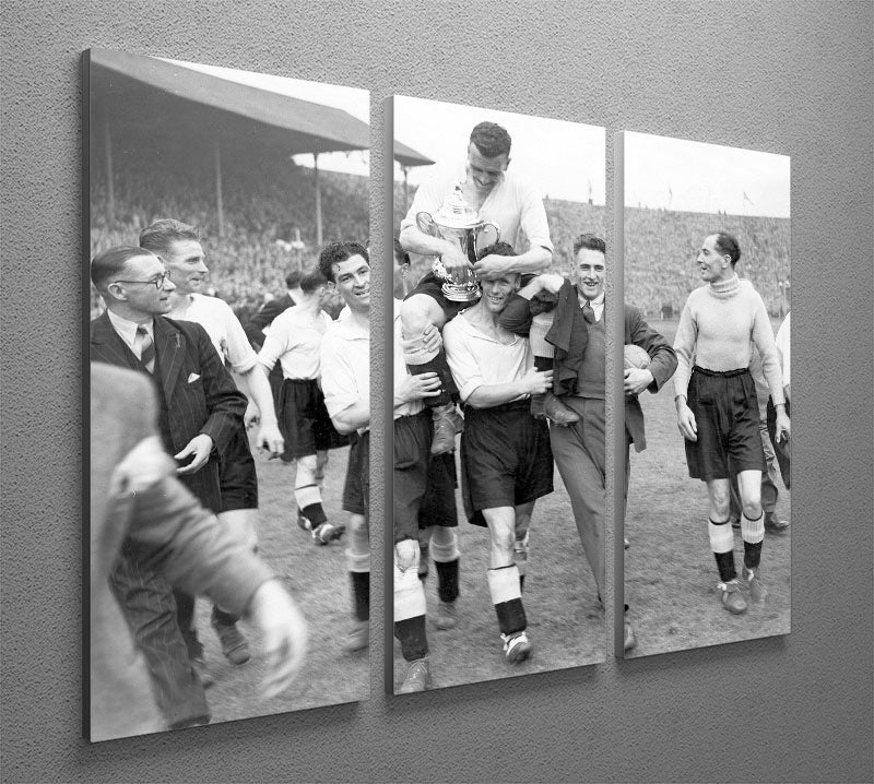 1946 FA Cup final at Wembley Charlton Athletic v Derby County 3 Split Panel Canvas Print - Canvas Art Rocks - 2