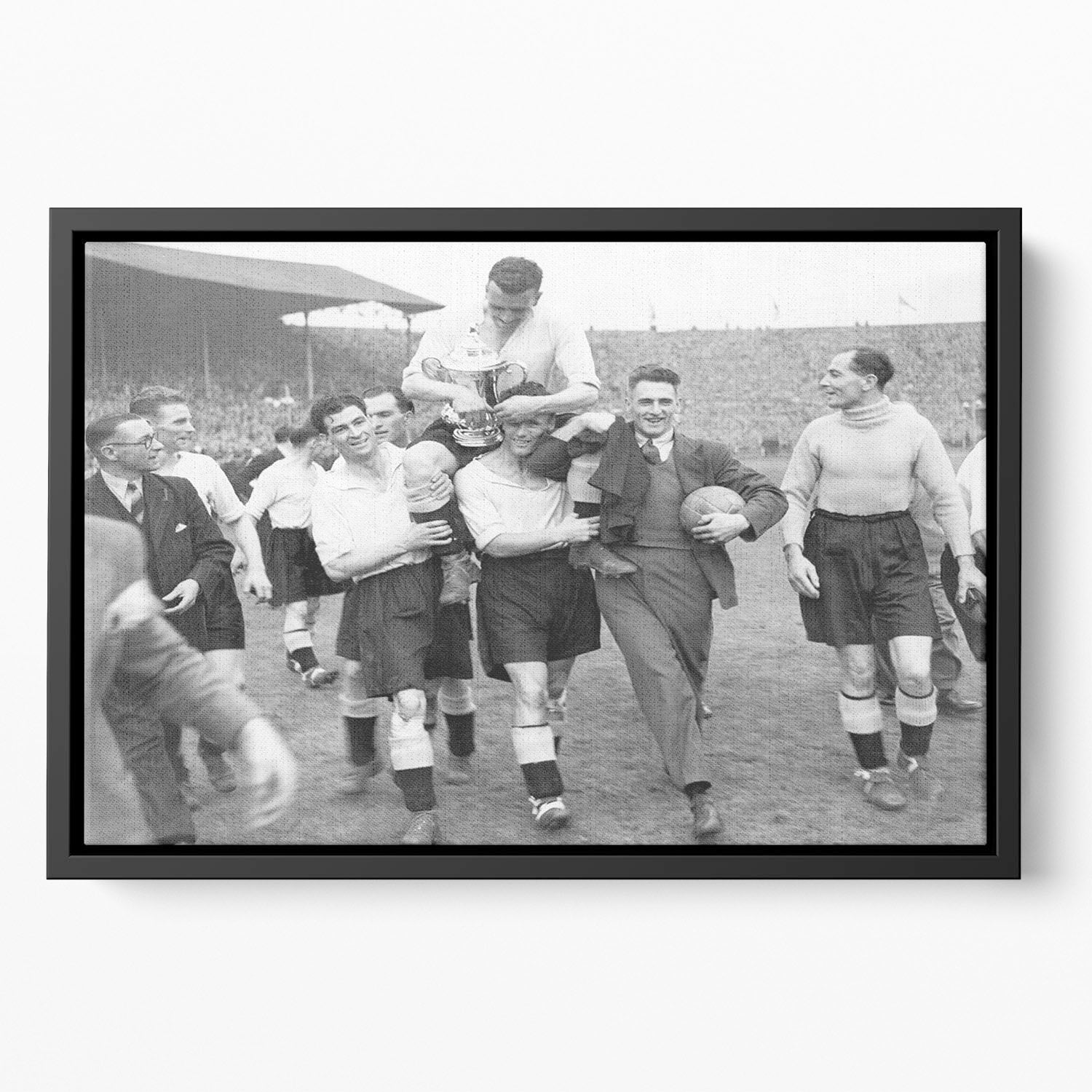 1946 FA Cup final at Wembley Charlton Athletic v Derby County Floating Framed Canvas - Canvas Art Rocks - 2