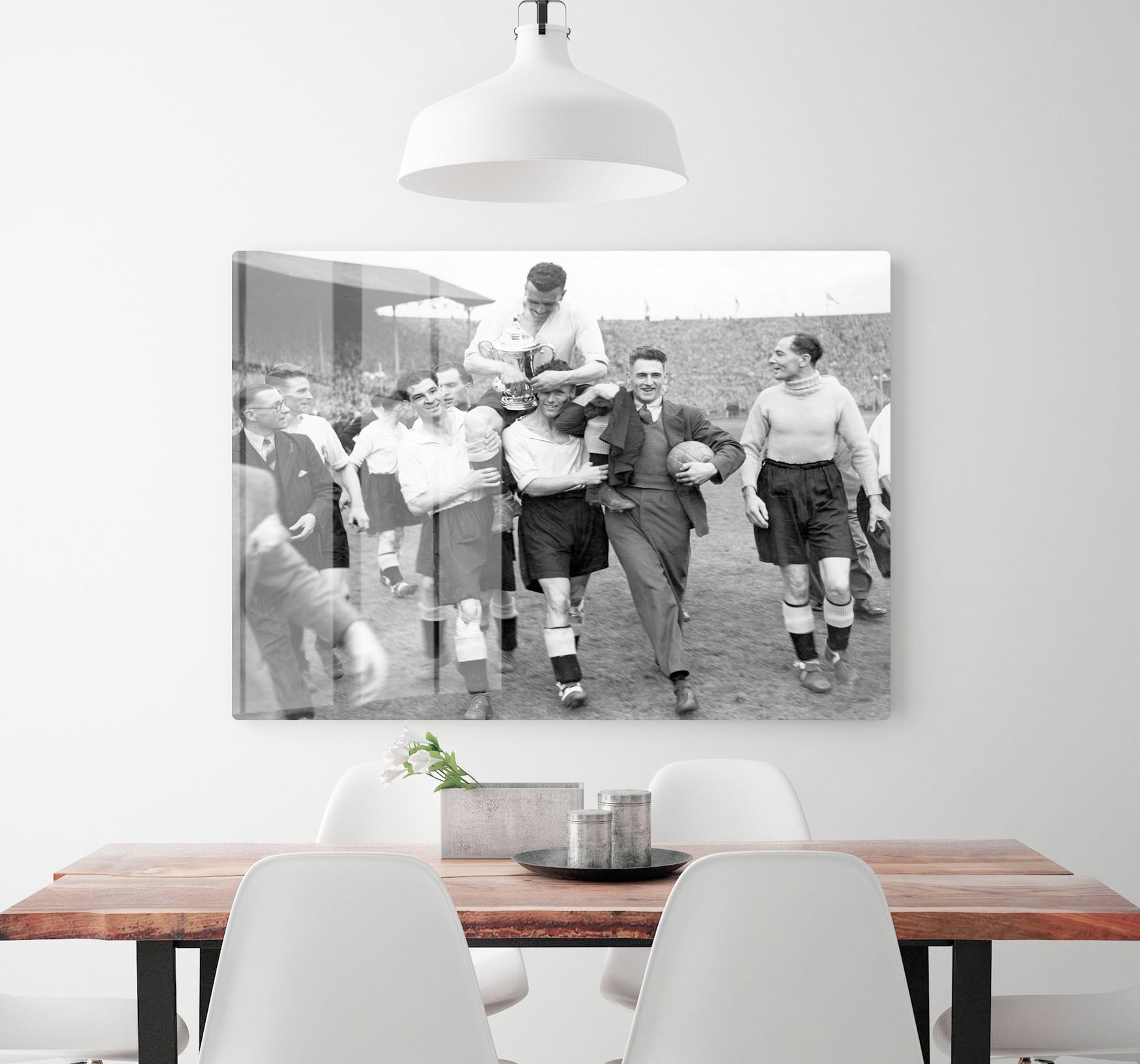 1946 FA Cup final at Wembley Charlton Athletic v Derby County Acrylic Block - Canvas Art Rocks - 2