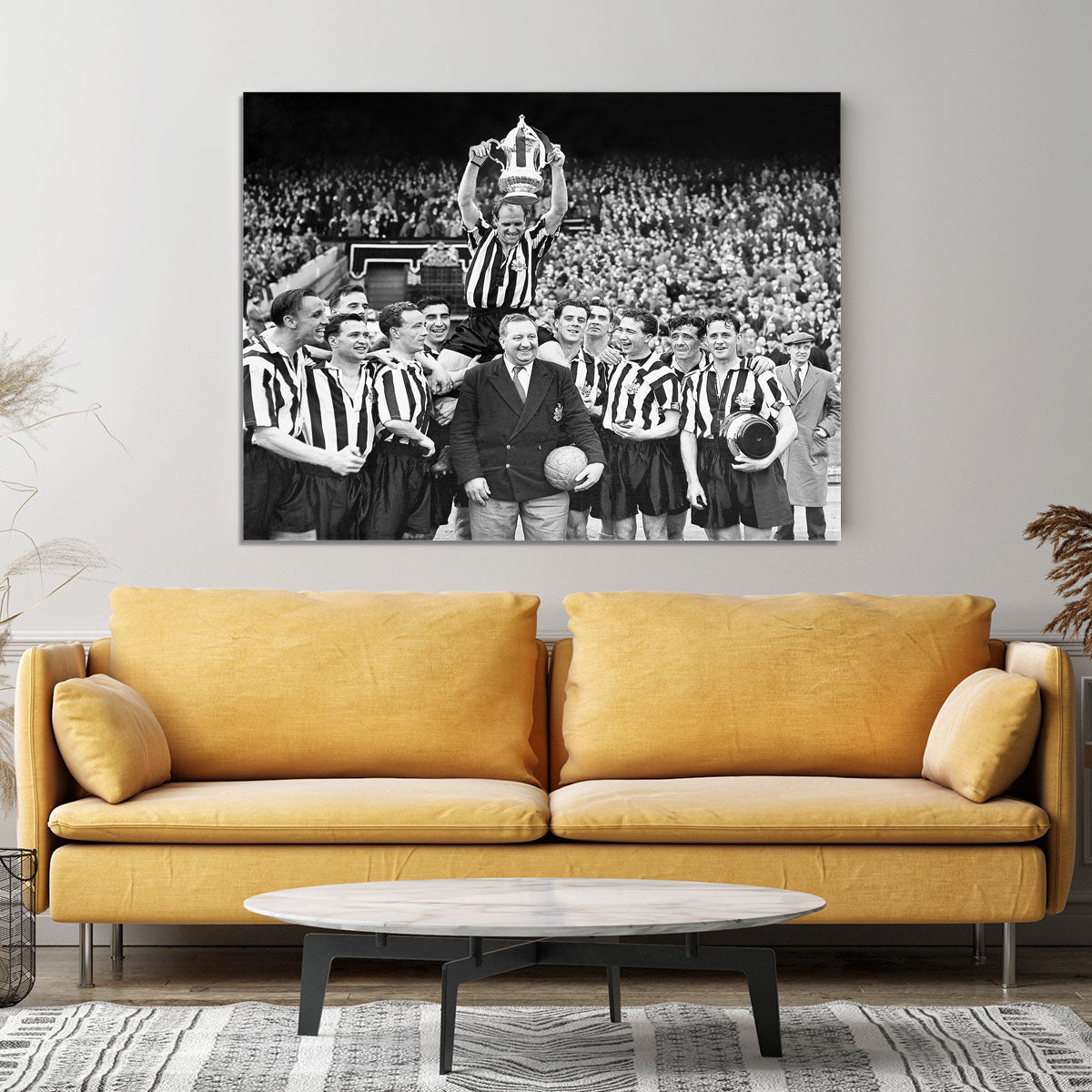 1955 FA Cup Final Newcastle United With The trophy Canvas Print or Poster - Canvas Art Rocks - 4